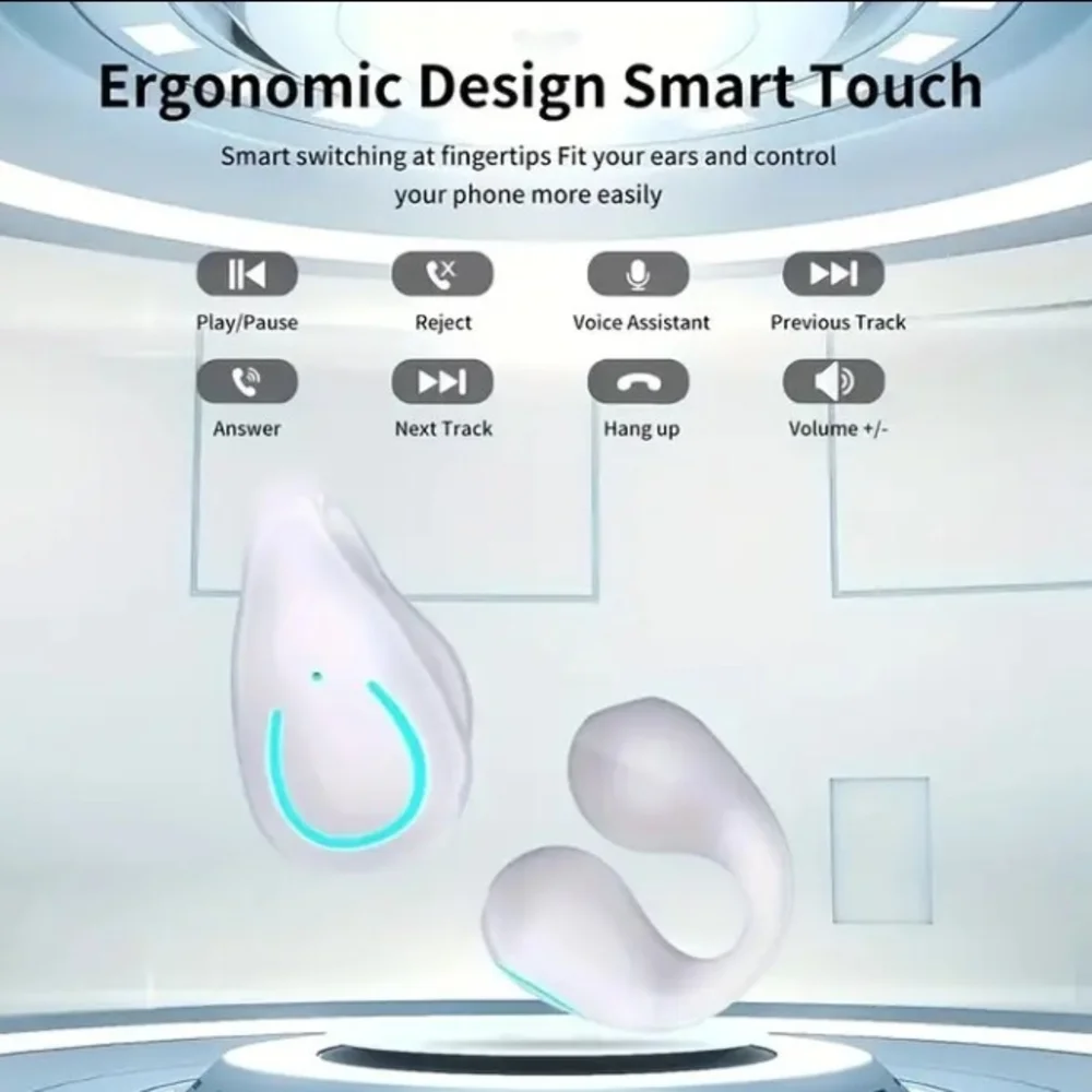 Black Wireless Earbuds with LED Display